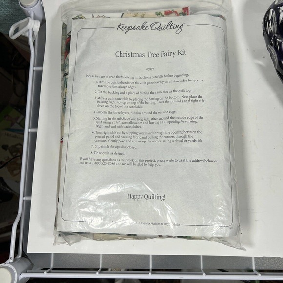 Keepsake Quilting Kit Christmas Tree Fairy Wall Quilt Kit 5877 22x42 2008 NIP - Picture 2 of 8